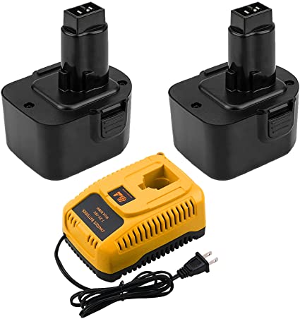 2 Pack 3.6Ah Ni-Mh 12 Volt DW9071 Battery and DC9310 Charger for Dewalt 12V Battery XRP DW9072 DC9071 DE9037 DE9071 DE9072 DE9074 DE9075 152250-27 397745-01