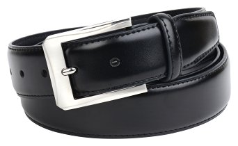 Mens Black Leather Belt By Velette - Various Styles to Choose From!