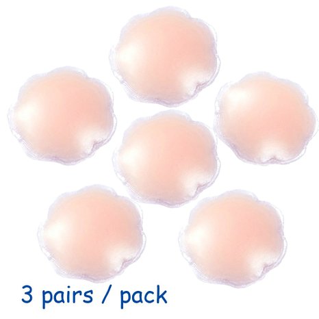 3Pairs Nipple Cover Adhesive Bra Nipples Skin Reusable Silicone Pad Pasties