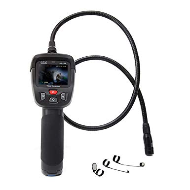 CEM BS-128 Digital Borescope Camera, Gooseneck Industrial Endoscope Waterproof Video Borescope Inspection Camera, 2.4'' Color TFT LCD