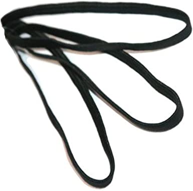 3 Plain Black Elastics Long Black Elastics Headband