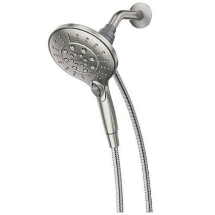 Moen 26112srn Magnetix Handheld Shower Head Featuring Magnetic Holder Technology, 6 High Pressure Functions & 60 Inch Long Metal Hose - Brushed Nickel