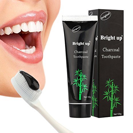 Activated Charcoal Teeth Whitening Toothpaste 3d white,natural organic bamboo charcoal,Destroys Bad Breath Removes Smoke Stains and Coffee Stains,4 oz FROM Bright up