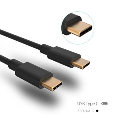 USB Type C Cable, Milocos® 3.3ft/1m USB (USB-C to USB-C) TPE Cable for Apple Macbook 12 inch, ChromeBook Pixel, Nexus 5X, 6P, LG G5, Nokia N1 Tablet, OnePlus 2, Asus Zen AiO and More, Gold