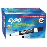 2 Packs of 12 of Low Odor Expo Dry Erase Markers, Chisel Tip, Black