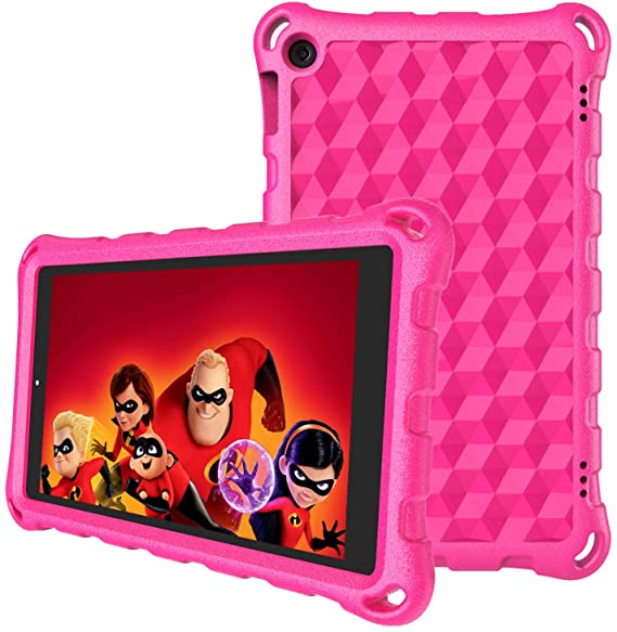 Auorld Fire HD 10 Case, Amazon Fire 10 Tablet Case Shockproof Light Weight Kids Friendly Protective Case for Amazon Fire 10.1 inch Display Tablet (2019&2017/2015 Release) - Pink
