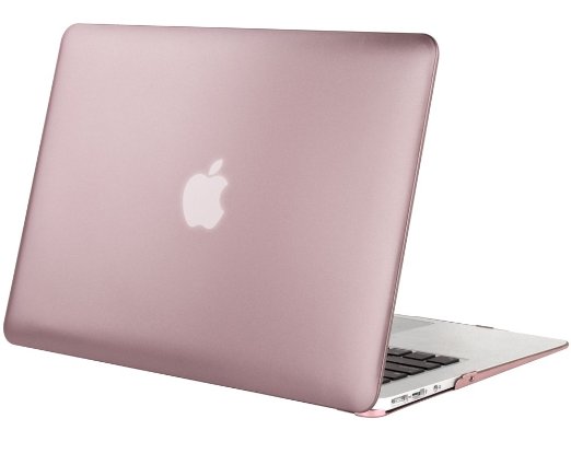 Mosiso MacBook Air 13 Case, Soft-Touch Plastic See Through Hard Shell Snap On Case Cover for MacBook Air 13.3" (A1466 & A1369) (Rose Gold) with One Year Warranty