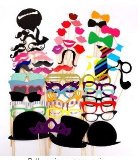 58PCS Colorful Props On A Stick Mustache Photo Booth Party Fun Wedding Favor Christmas Birthday Favor