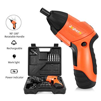 Electric Screwdriver Kit, Cordless Drill Driver, Joyhero LED Work Light Batteries Power Tool with Two 18V Lithium-Ion Combi Drill