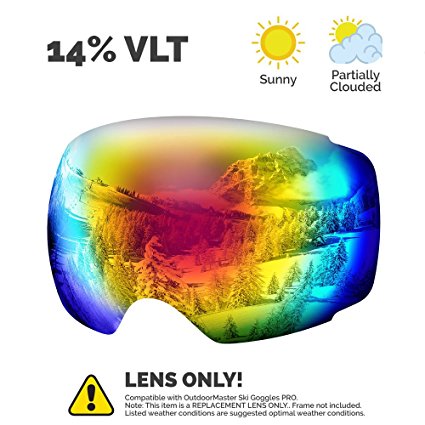 OutdoorMaster Ski Goggles PRO - Frameless, Interchangeable Lens Snow Goggles for Men & Women - 100% UV Protection