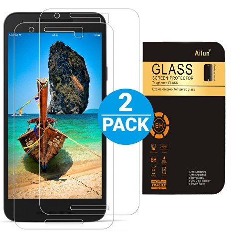 Nexus 5X Screen Protector,[2Packs]by Ailun,Tempered Glass for LG Google Nexus 5X,2.5D Curved Edge,Ultra Clear,Bubble Free,Anti-Scratch&Fingerprint&Oil Stain Coating,Case Friendly-Siania Retail Package