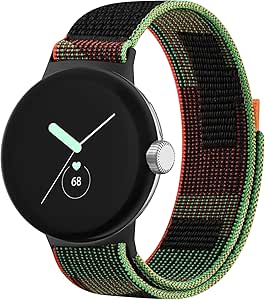 Nylon Strap compatible with Google Pixel Watch 2 (2023)/Pixel Watch (2022), Adjustable Soft Nylon Loop Wristband Replacement Watch Band for Women Men