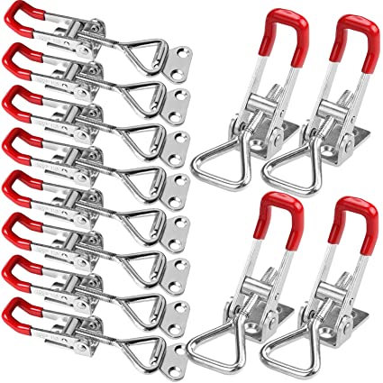 16 Pack Adjustable Toggle Clamp, 360 lbs Holding Capacity Toggle Latch Hasp Clamp GH-4001 Quick Release Pull Latch Metal Draw Latch for Door, Box Case Trunk, Smoker Lid, Jig