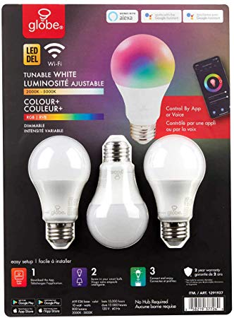 Globe Electric LED A19 RGB Smart Wi-Fi Bulb