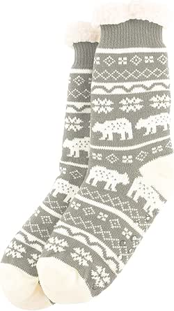 Lazy One Plush Nonskid Socks, Fuzzy Socks with Cute Designs for Women, Sherpa Fleece-Lined Socks