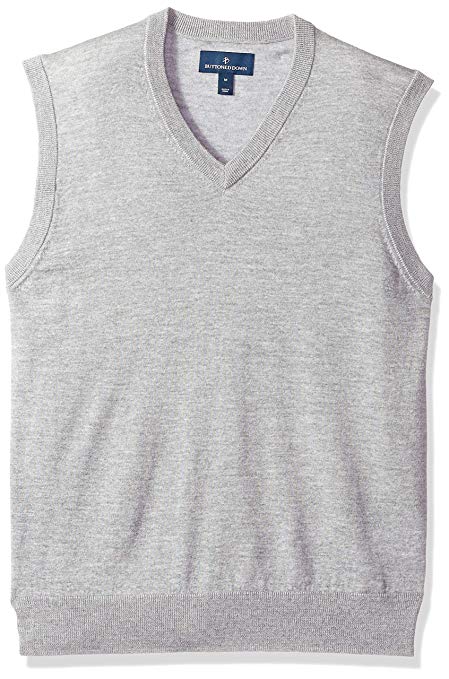 Amazon Brand - BUTTONED DOWN Men's Italian Merino Wool Lightweight Cashwool Sweater Vest