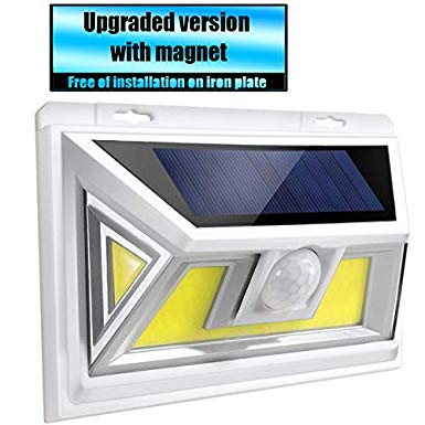 Solar Motion Sensor Night Light, Super Bright Solar Lights Outdoor, Sensor Light with 270° Wide Angle, Waterproof, Easy-to-Install Security Lights for Front Door, Yard, Garage, Deck,rv (1pk White)
