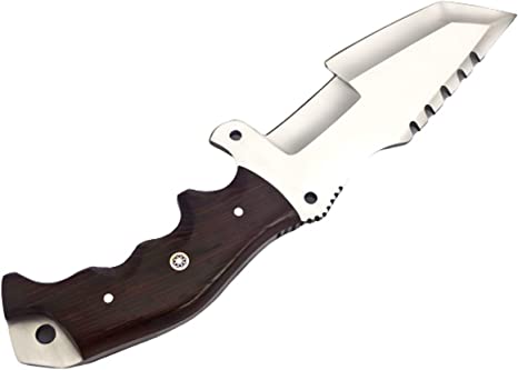 TR-1214 Custom Handmade J2 Tracker Knife- Brown MICARTA Handle