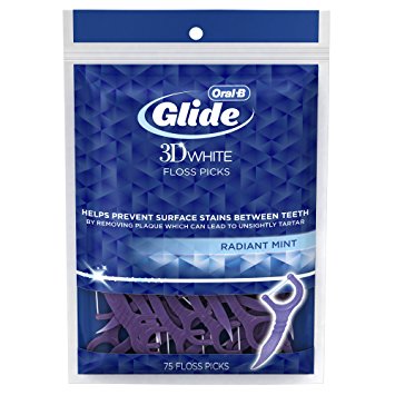 Oral-B Glide 3D White Floss Picks Radiant Mint, 75 Count