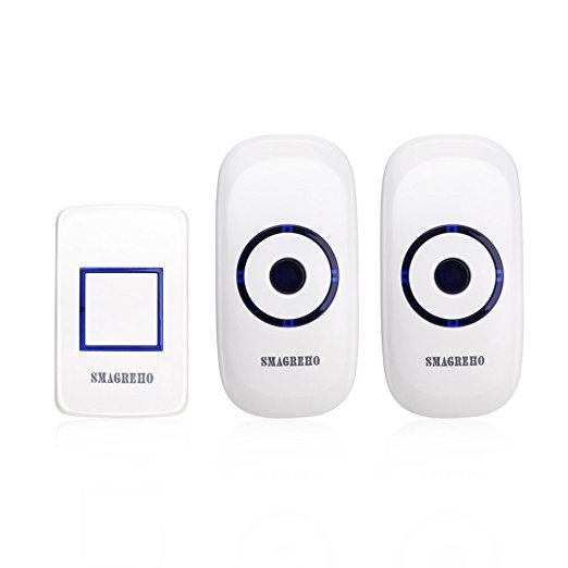 SMAGREHO Wireless Doorbell Kit with 1 Remote Button and 2 Plug in Receivers