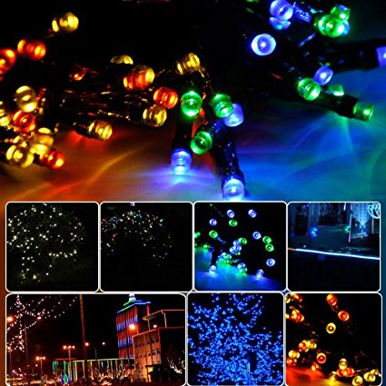 Lychee Solar Christmas String Solar Fairy String Lights for Outdoor Room Garden Home Christmas Party Decoration Waterproof (Multicolor, 11m 60Leds)