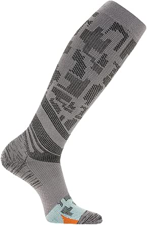 Merrell Men's and Women's Trail Running Compression Over The Calf Socks-Unisex OTC with Arch Support Band