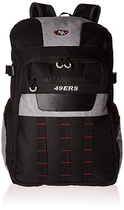 NFL San Francisco 49ers Franchise Backpack, 18.5-Inch, Black