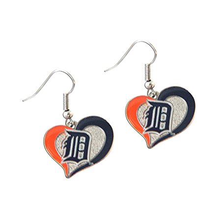 Detroit Tigers Swirl Heart Earrings