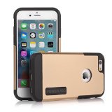 iPhone 6S Case Poweradd Apple iPhone 6S Case with Double Layer Shock Absorbing Soft Interior and Hard Gold Case for iPhone 6 6S 47 - Gold  Black