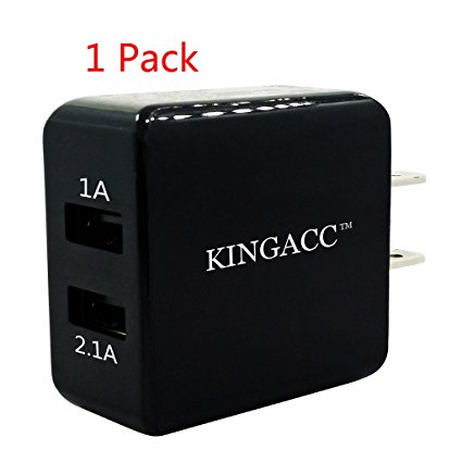 USB Charger,KingAcc 10W 2-Port Wall Charger