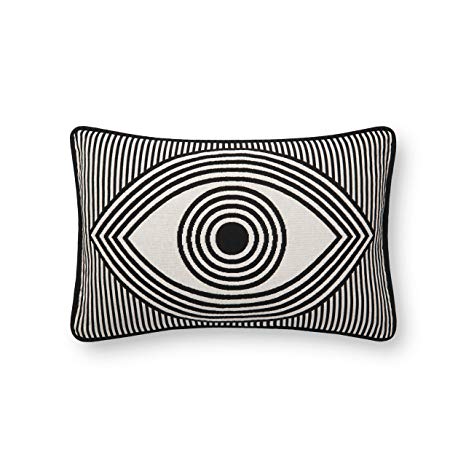 Now House by Jonathan Adler Wink Jacquard Pillow, Black and White