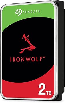 Seagate IronWolf, 2TB, NAS, Internal Hard Drive, CMR 3.5 Inch, SATA, 6GB/s, 5,900 RPM, 64MB Cache, for RAID Network Attached Storage, 3 year Rescue Services (ST2000VN004)