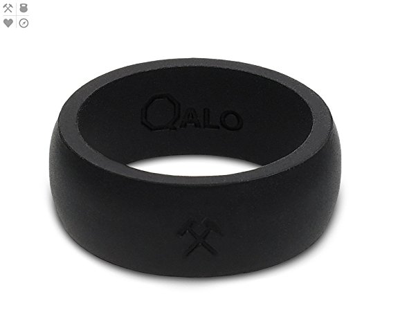 QALO- Mens Silicone Wedding Ring- Silicone Rings Designed For Everyday Use ... Sizes 8-16