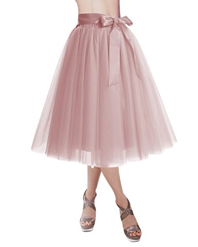 Dresstells Knee Length Tulle Skirt Tutu Skirt Evening Party Gown Prom Formal Skirts