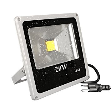 ZITRADES 20W Ultra thin High quality Warm white Waterproof IP66 LED FloodLight for Outdoor Hotel Garden 90V-110V with US 3-Plug