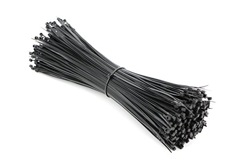 Pasow 500 pcs Network Nylon Plastic Cable Wire Zip Tie Cord Strap Self Locking Black - 8 inch