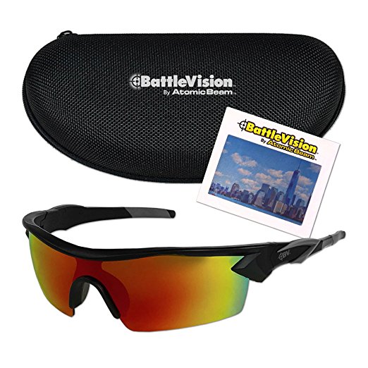 Battle Vision HD Polarized UV Sunglasses by Atomic Beam, See 10x Clearer, Eliminating Glare & Enhancing Color (1 Pair with Case)