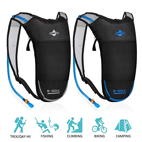 ACVCY 2 Pack Hydration Backpack,Lightweight Water Backpack with 2L Water Bladder and Adjustable Straps Daypack Perfect for Running, Hiking, Biking, Festivals, Raves