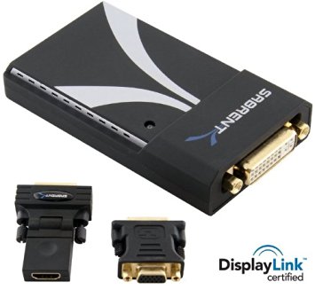 Sabrent UGA-2K-195 USB 2.0 to VGA/DVI/HDMI Adapter for Multiple Monitors up to 2048x1152 / 1920x1080 Each (DisplayLink DL-195 Chipset)