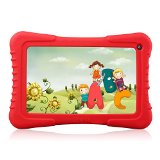 Dragon Touch 7-Inch Quad Core Android Kids Tablet IPS Display with Wifi and Camera and Games HD Kids Edition Zoodles Pre-Installed - Red Silicone