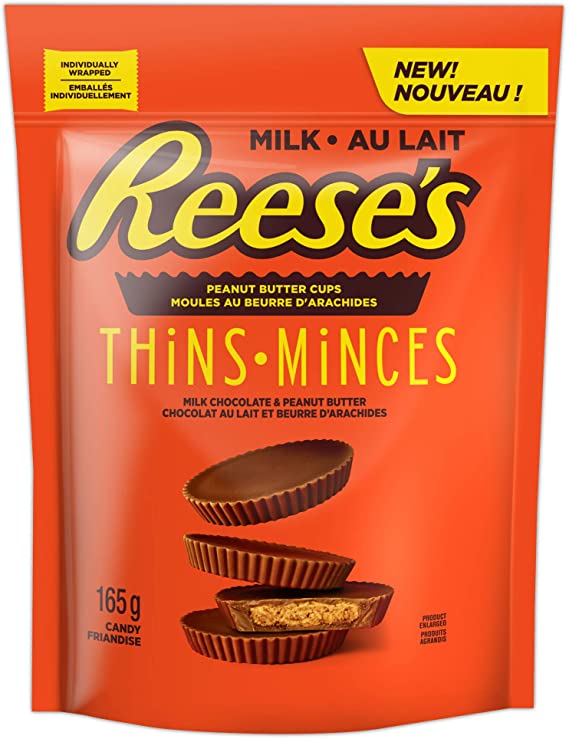 Reese's Thins Peanut Butter Cups Milk Chocolate, 165 Grams, Pack of 1