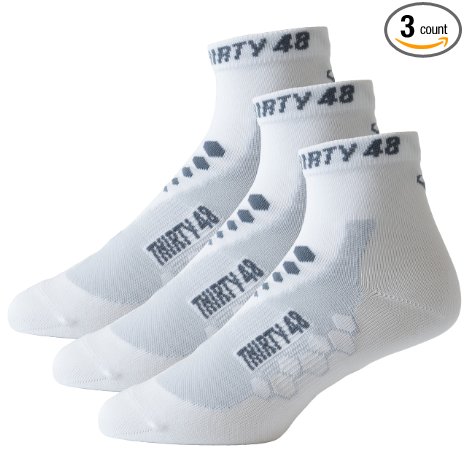 Thirty48 Low Cut Cycling Socks Unisex; Running, Spin Class, Hiking, Gym Training