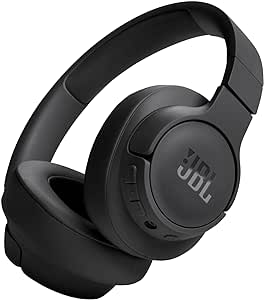 JBL Tune 720BT - Wireless Over-Ear Headphones with JBL Pure Bass Sound, Bluetooth 5.3, Up to 76H Battery Life and Speed Charge, Lightweight, Comfortable and Foldable Design (Black)