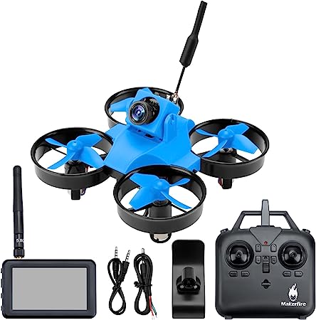 Makerfire FPV Drone Kit with IPS Display 5.8GHz 800TVL Camera Mini FPV Quadcopter for Beginners, One Button Take Off,3D Flip, Headless Mode, Speed Adjustment Camera Drone