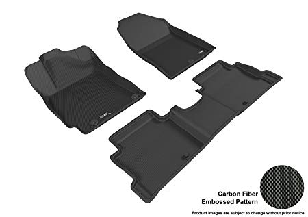 3D MAXpider L1HY07101509 Complete Set Custom Fit All-Weather Floor Mat for Select Hyundai Elantra Models - Kagu Rubber (Black)