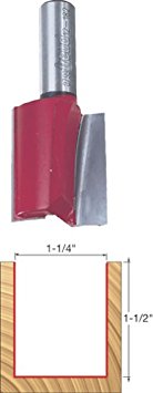 Freud 12-182 1-1/4-Inch Diameter by 1-1/2-Inch Double Flute Straight Router Bit with 1/2-Inch Shank