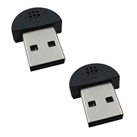 KISEER 2 Pcs USB 2.0 Mini Microphone, Laptop/Desktop PC Plug and Play for Skype, MSN, Yahoo Recording, YouTube, Google Voice Search and Games