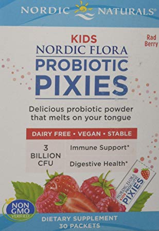 Nordic Naturals Nordic Flora Kids Probiotic Pixies, 3 Billion CFU Rad Berry, 30 Capsules
