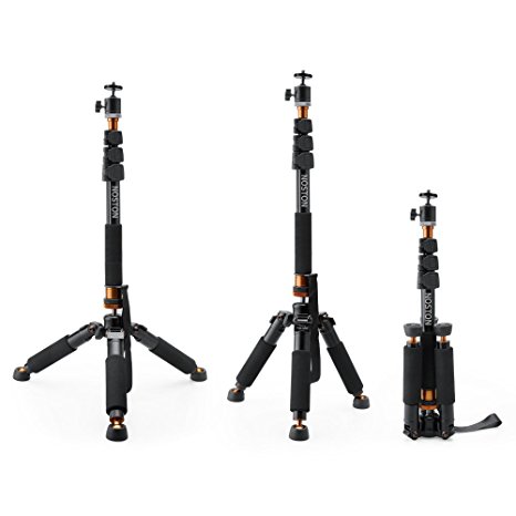 NOSTON Professional 67-inch Camera Aluminium Monopod with Folding Three Feet Support Stand Tripod Balance Stand Base - Shoulder/Carrying Bag Included