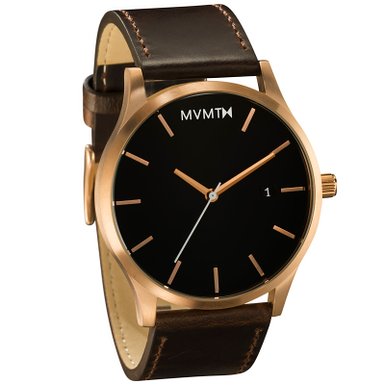 MVMT Watches Rose Gold Case with Brown Leather Strap Mens Watch